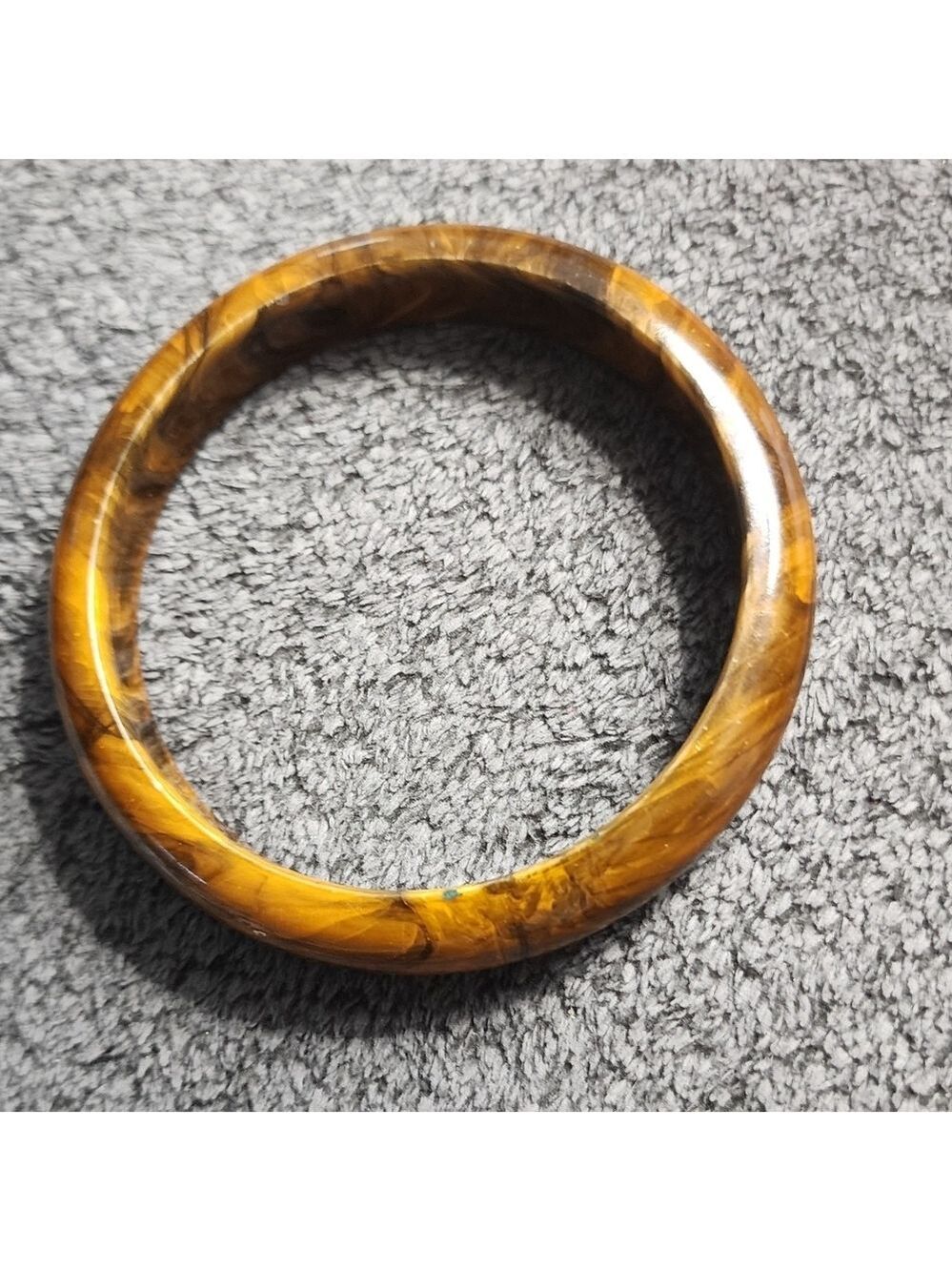 Brown Swirled Acrylic Bangle Bracelet - Picture 4 of 8